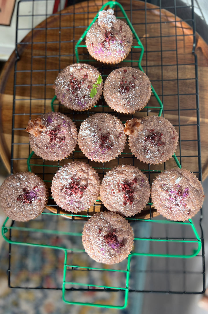 Raspberry Oats Muffins